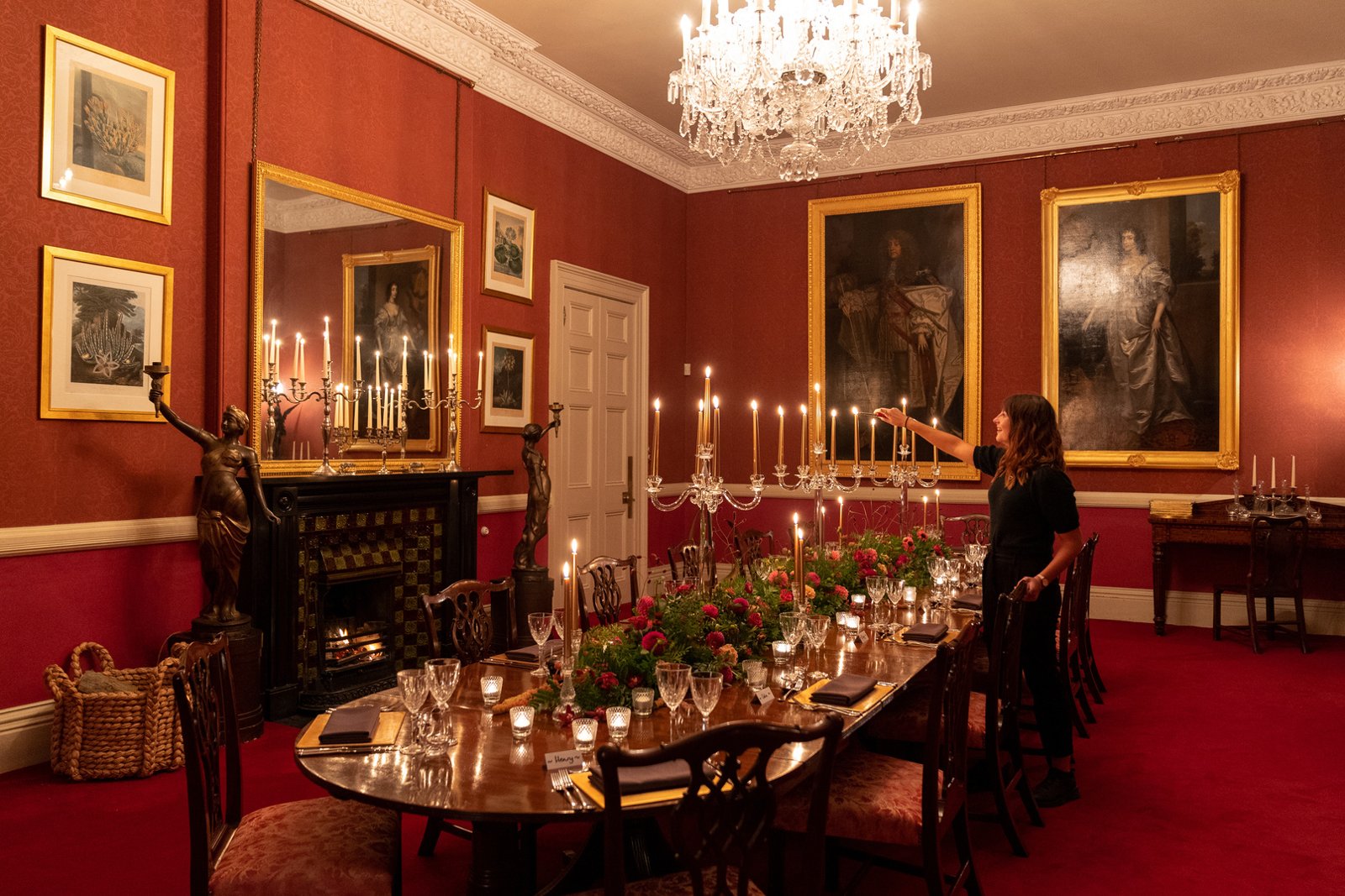 Candlelit dining room