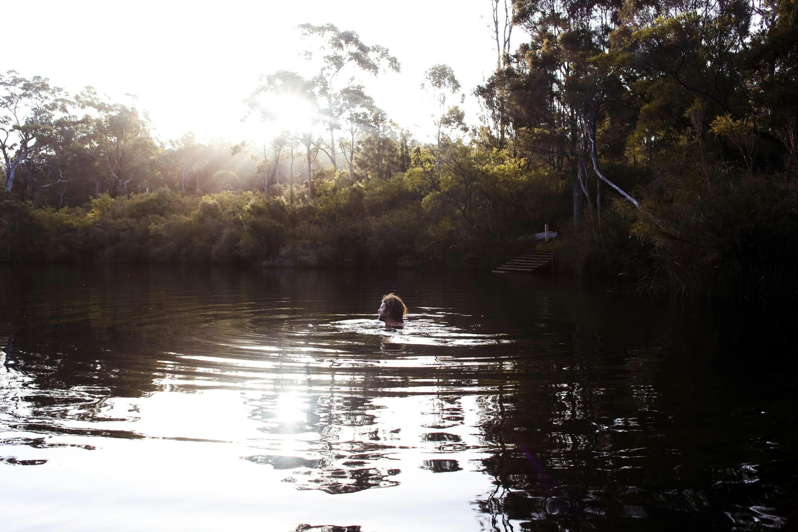 Wild swimming in the lake